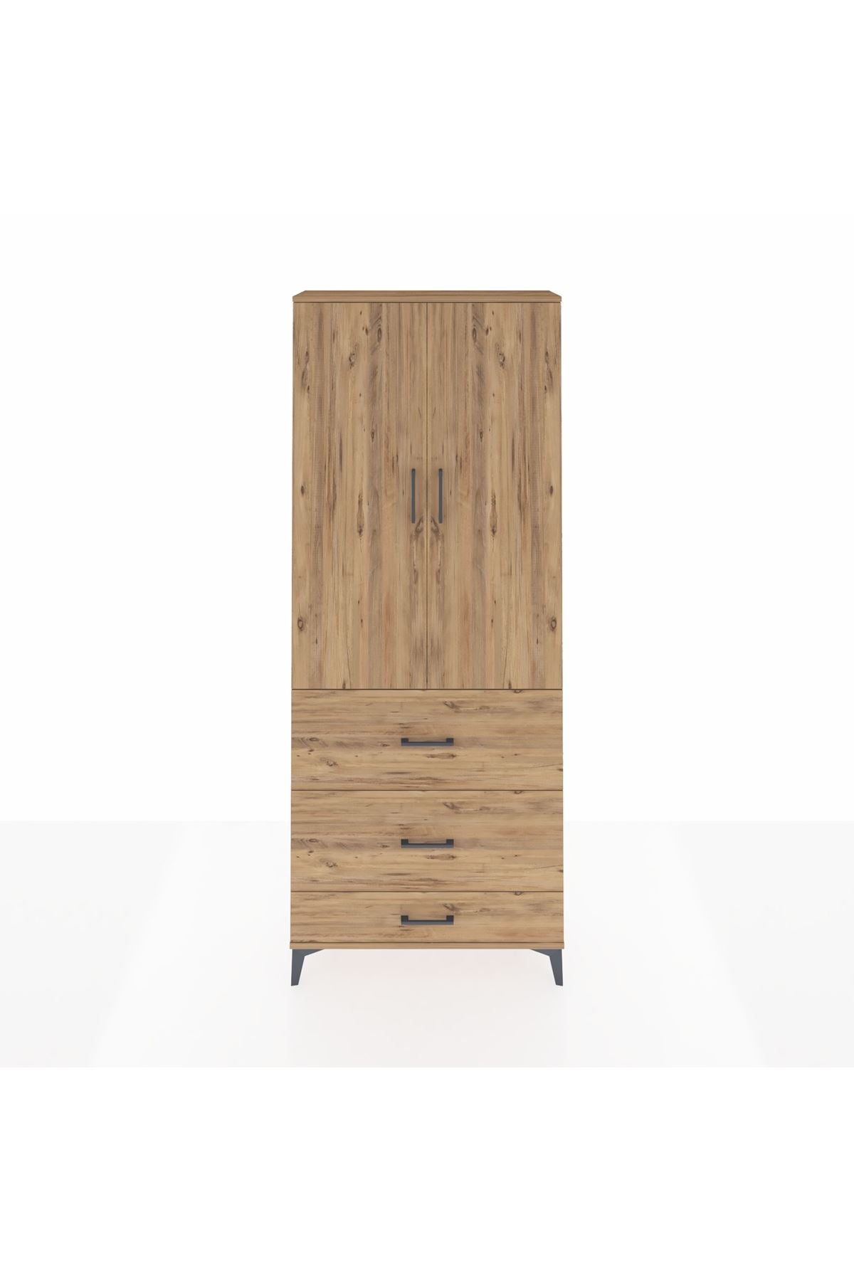 Arges Dolap 2 Raflı 3 Çekmeceli Tek Askılı 88x30x221 - S30M106V9A