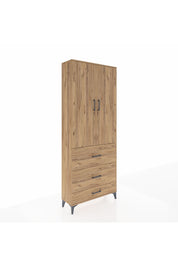 Arges Dolap 2 Raflı 3 Çekmeceli Tek Askılı 88x30x221 - S30M106V9A