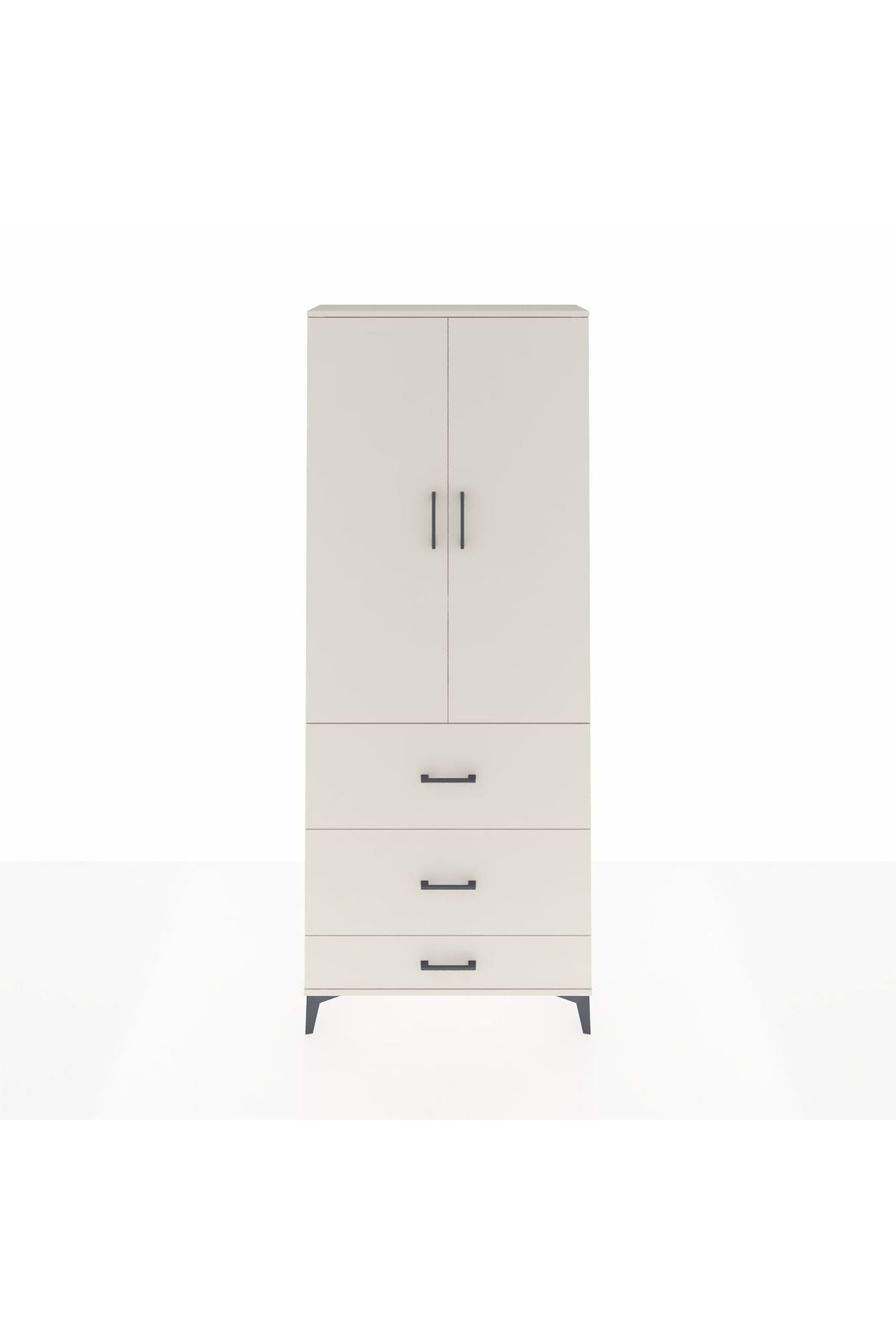 Arges Dolap 3 Raflı 3 Çekmeceli 2 Kapaklı 88x30x221 - S30M107V1A