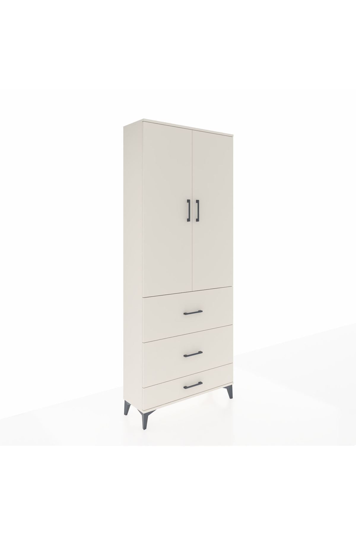 Arges Dolap 3 Raflı 3 Çekmeceli 2 Kapaklı 88x30x221 - S30M107V1A