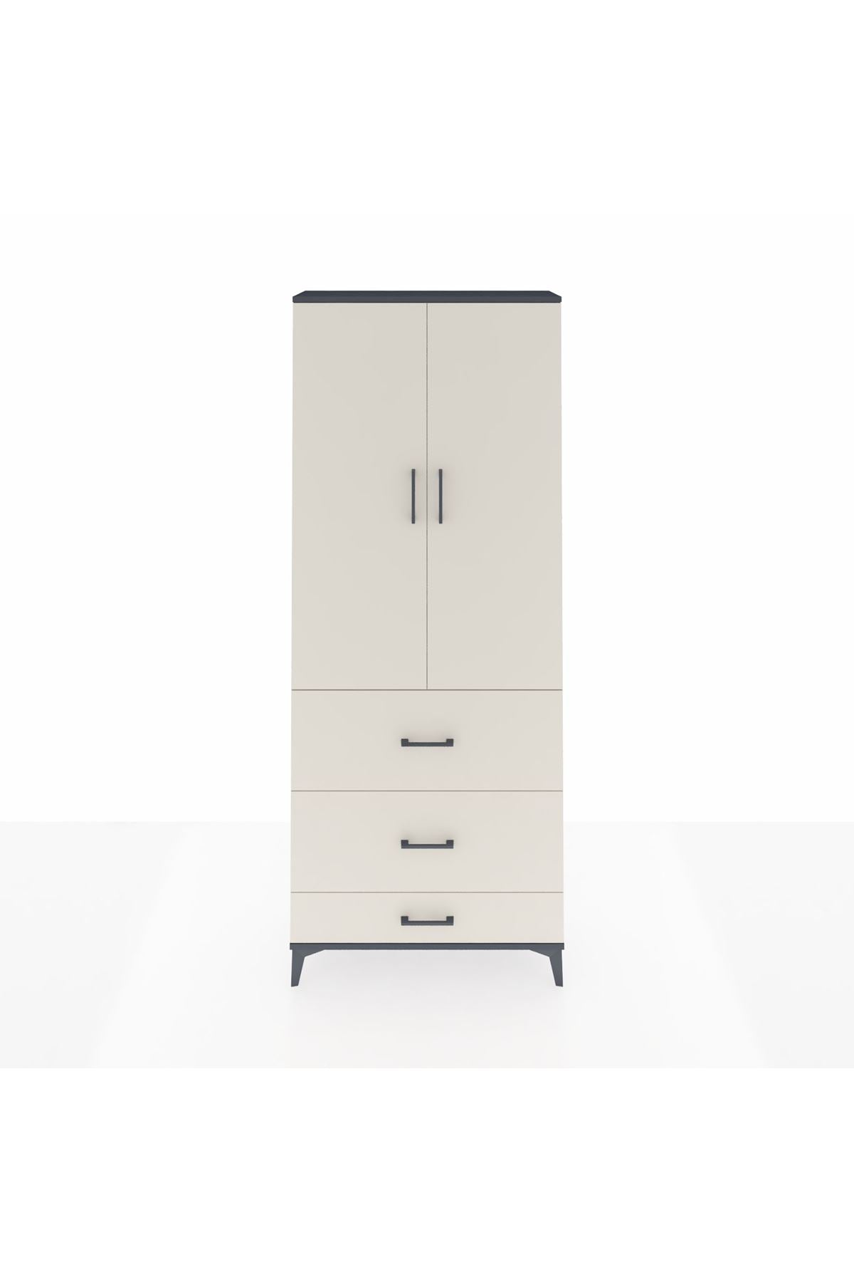 Arges Dolap 3 Raflı 3 Çekmeceli 2 Kapaklı 88x30x221 - S30M107V4A