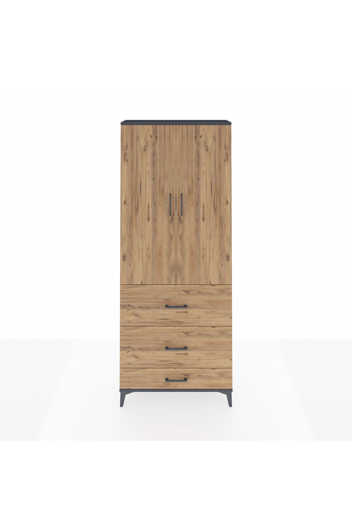 Arges Dolap 3 Raflı 3 Çekmeceli 2 Kapaklı 88x30x221 - S30M107V6A