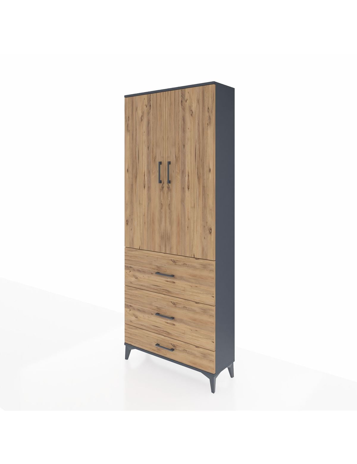 Arges Dolap 3 Raflı 3 Çekmeceli 2 Kapaklı 88x30x221 - S30M107V6A