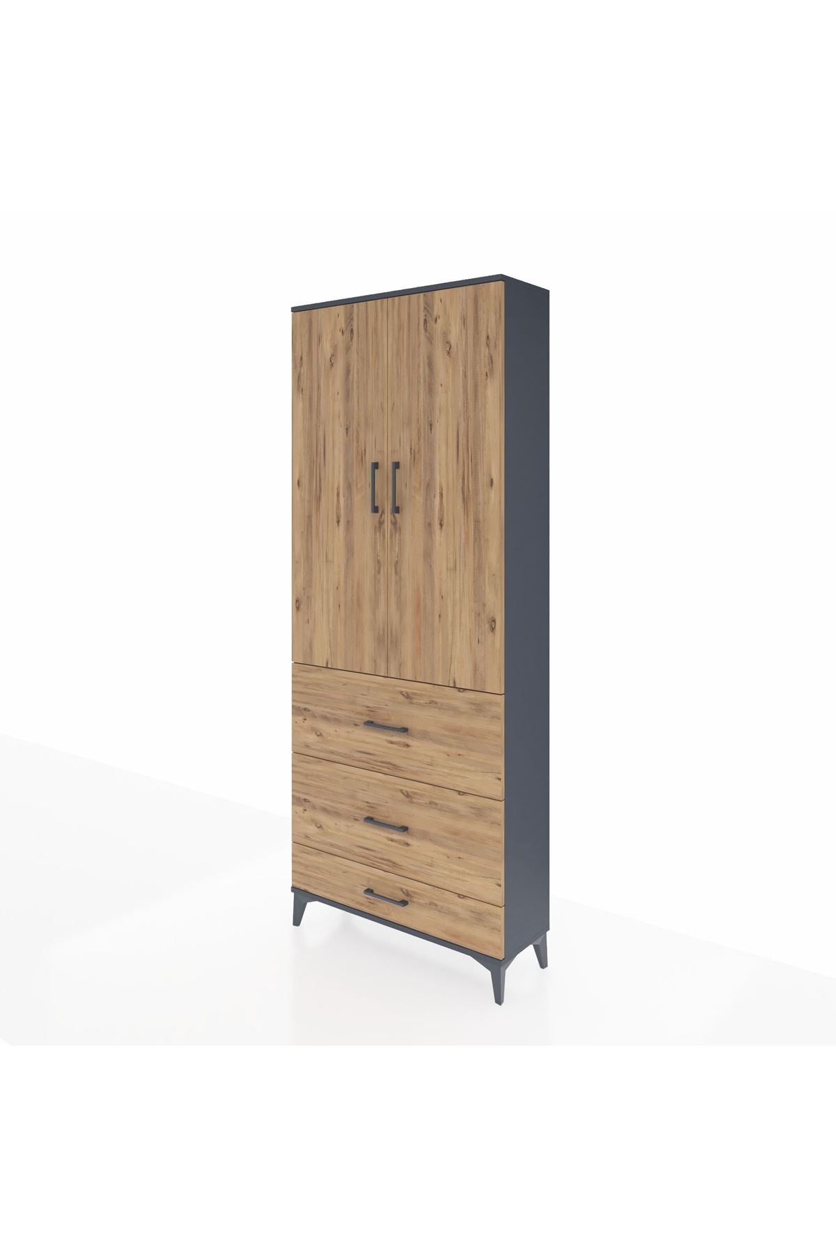 Arges Dolap 3 Raflı 3 Çekmeceli 2 Kapaklı 88x30x221 - S30M107V6A