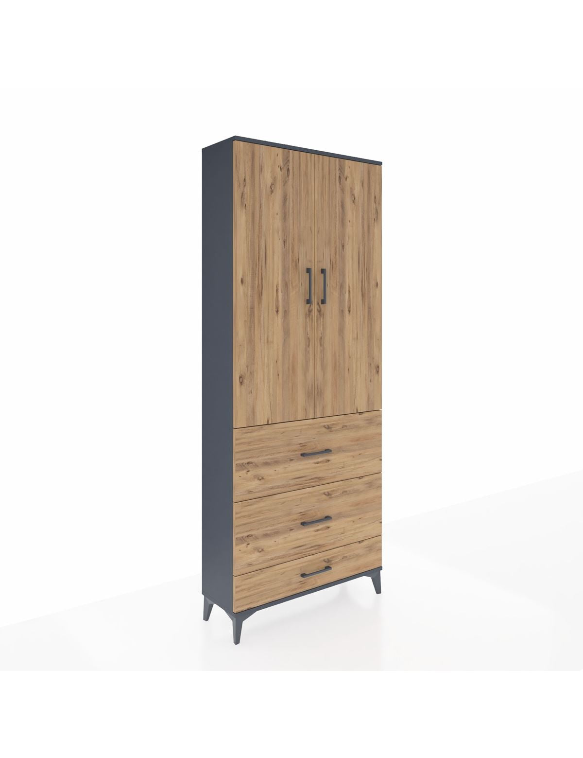 Arges Dolap 3 Raflı 3 Çekmeceli 2 Kapaklı 88x30x221 - S30M107V6A