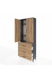 Arges Dolap 3 Raflı 3 Çekmeceli 2 Kapaklı 88x30x221 - S30M107V6A