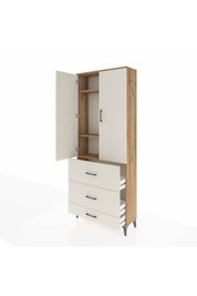Arges Dolap 3 Raflı 3 Çekmeceli 2 Kapaklı 88x30x221 - S30M107V7A