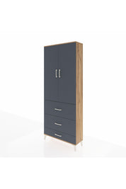 Arges Dolap 3 Raflı 3 Çekmeceli 2 Kapaklı 88x30x221 - S30M107V8A