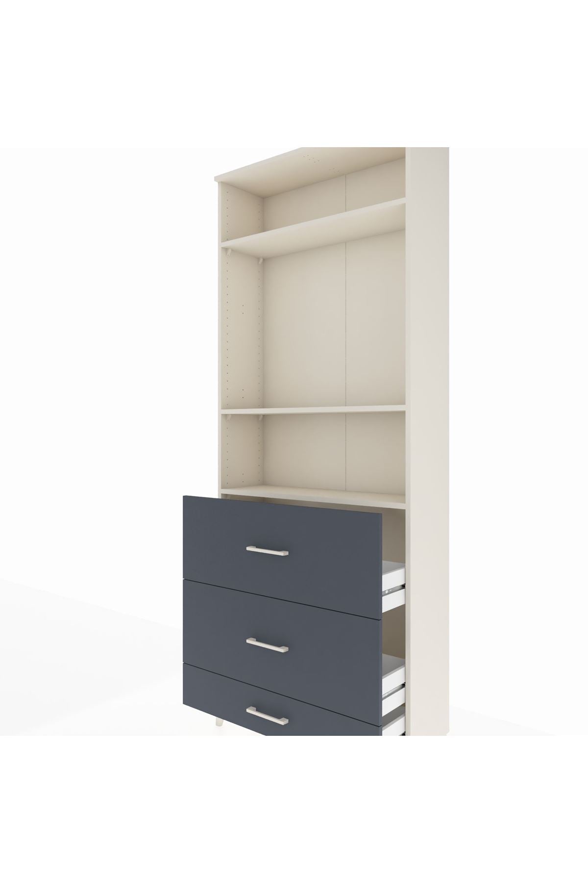 Arges Dolap 3 Raflı 3 Çekmeceli 88x30x221 - S30M108V2A