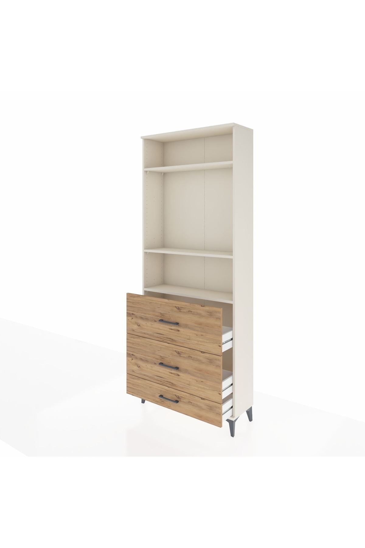 Arges Dolap 3 Raflı 3 Çekmeceli 88x30x221 - S30M108V3A