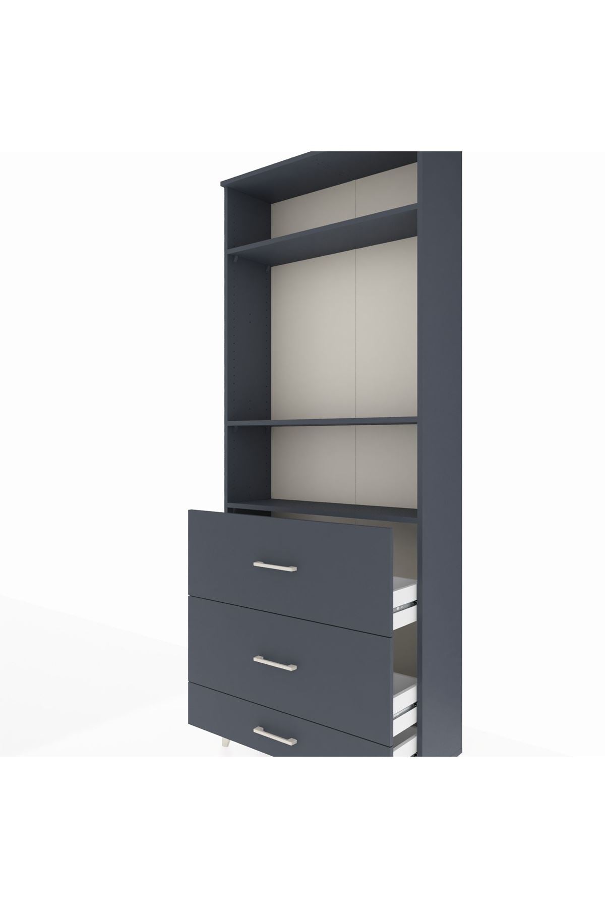 Arges Dolap 3 Raflı 3 Çekmeceli 88x30x221 - S30M108V5A