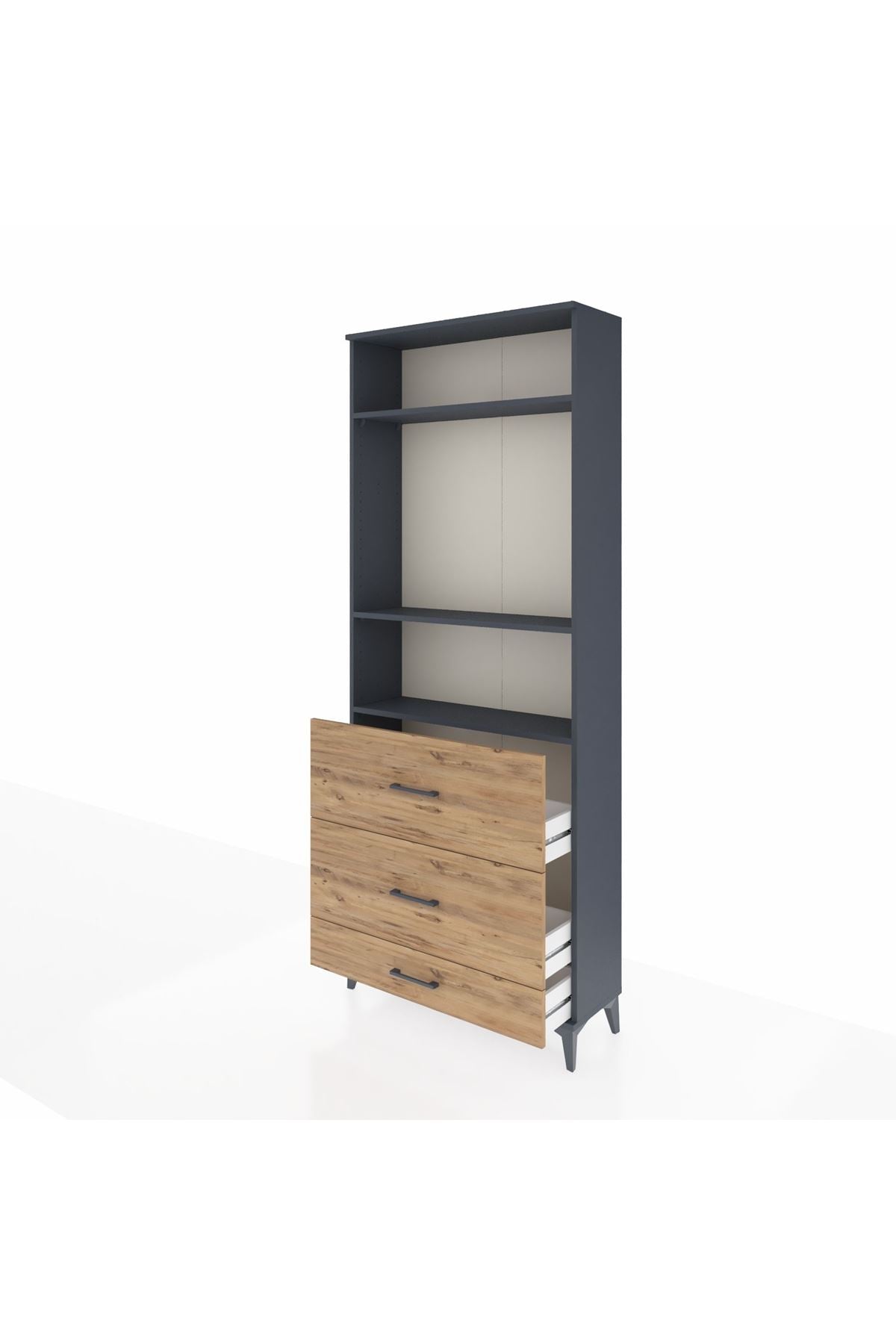Arges Dolap 3 Raflı 3 Çekmeceli 88x30x221 - S30M108V6A