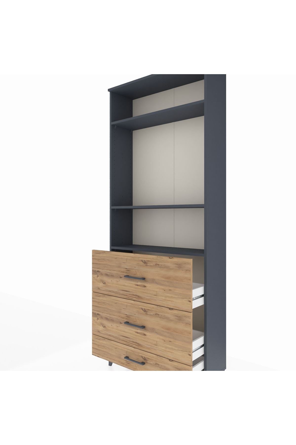 Arges Dolap 3 Raflı 3 Çekmeceli 88x30x221 - S30M108V6A