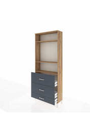 Arges Dolap 3 Raflı 3 Çekmeceli 88x30x221 - S30M108V8A