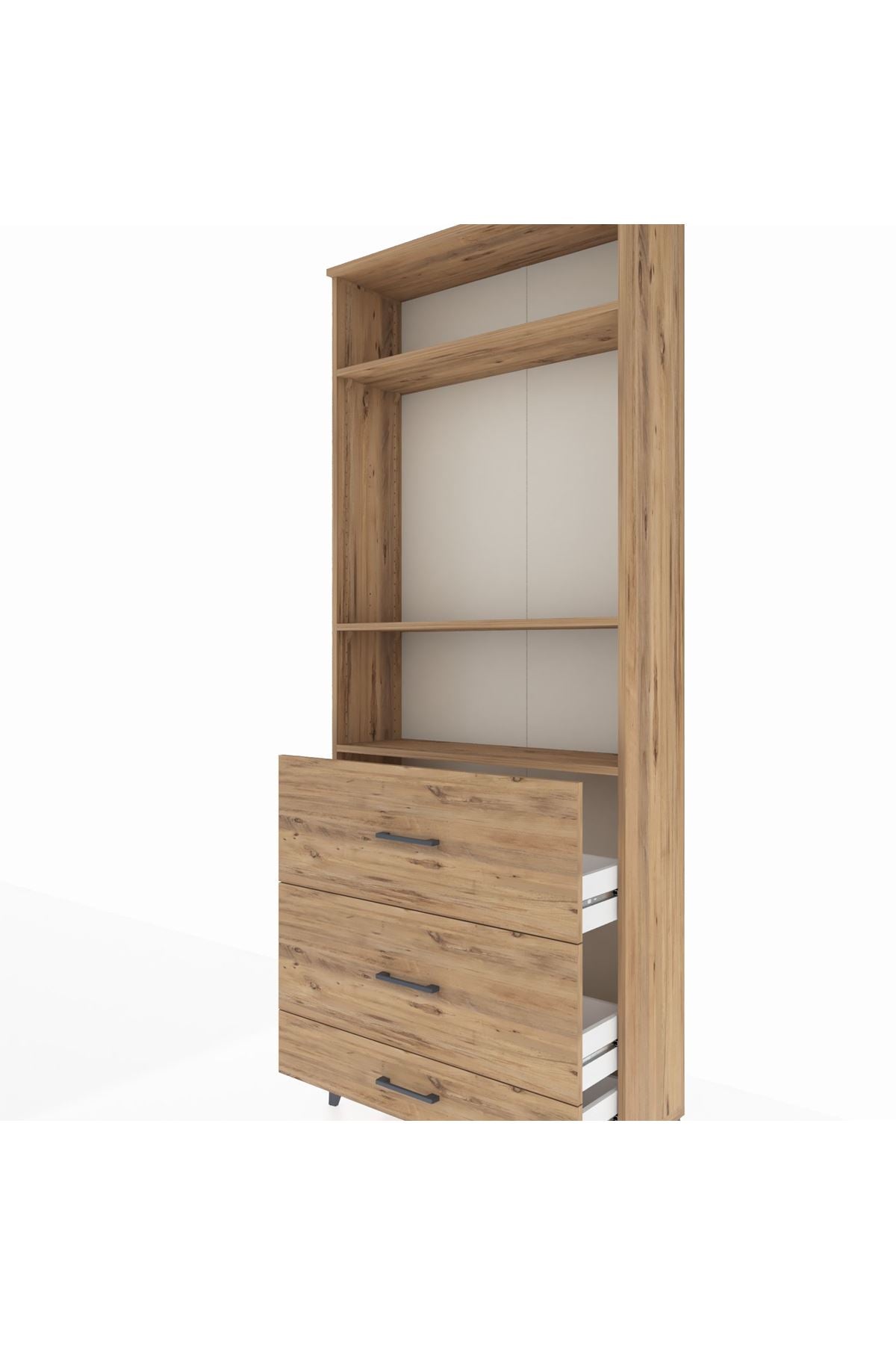 Arges Dolap 3 Raflı 3 Çekmeceli 88x30x221 - S30M108V9A