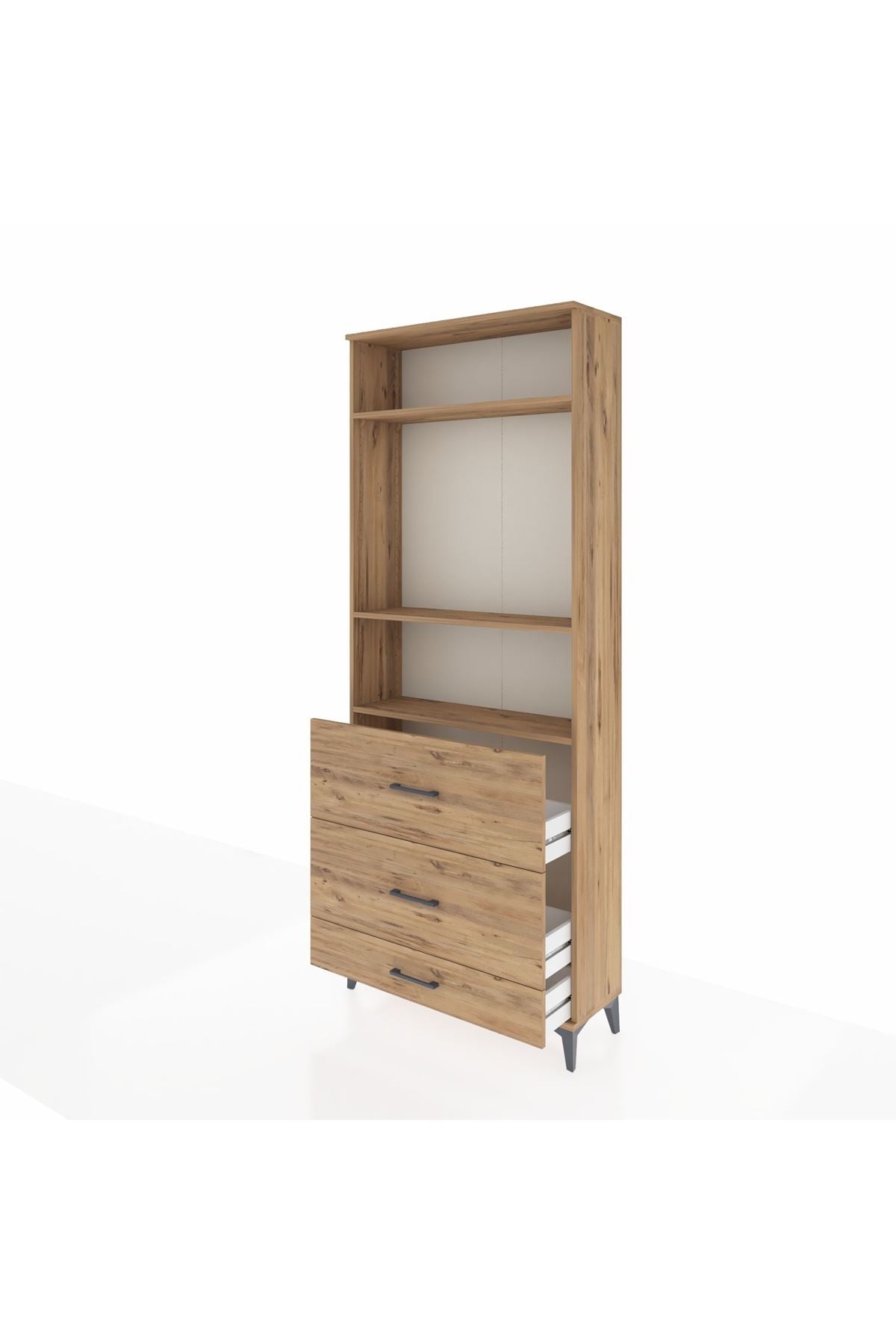 Arges Dolap 3 Raflı 3 Çekmeceli 88x30x221 - S30M108V9A