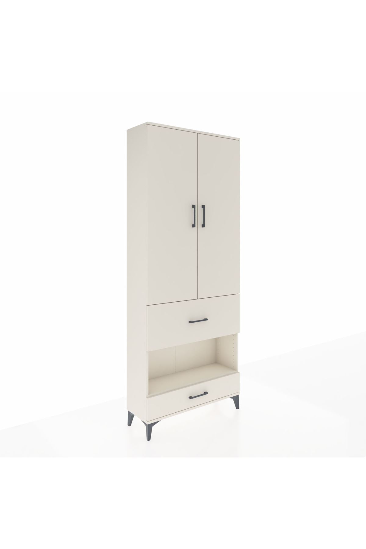 Arges Dolap 3 Raflı 2 Çekmeceli Tek Askılı 88x30x221 - S30M109V1A