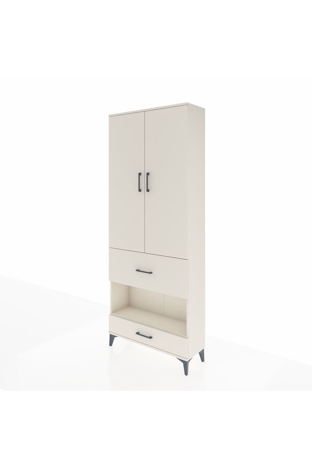 Arges Dolap 3 Raflı 2 Çekmeceli Tek Askılı 88x30x221 - S30M109V1A