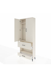 Arges Dolap 3 Raflı 2 Çekmeceli Tek Askılı 88x30x221 - S30M109V1A
