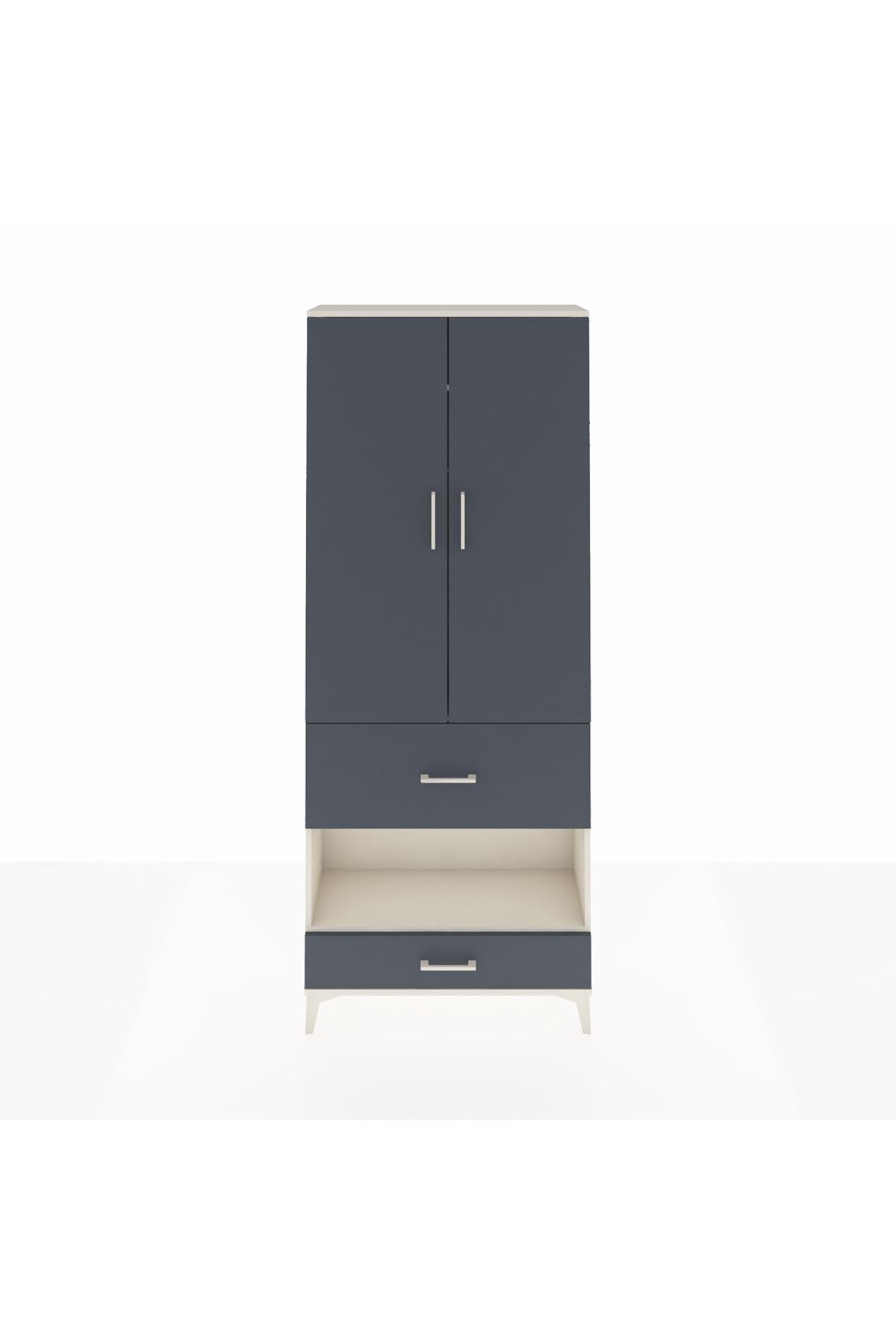 Arges Dolap 3 Raflı 2 Çekmeceli Tek Askılı 88x30x221 - S30M109V2A