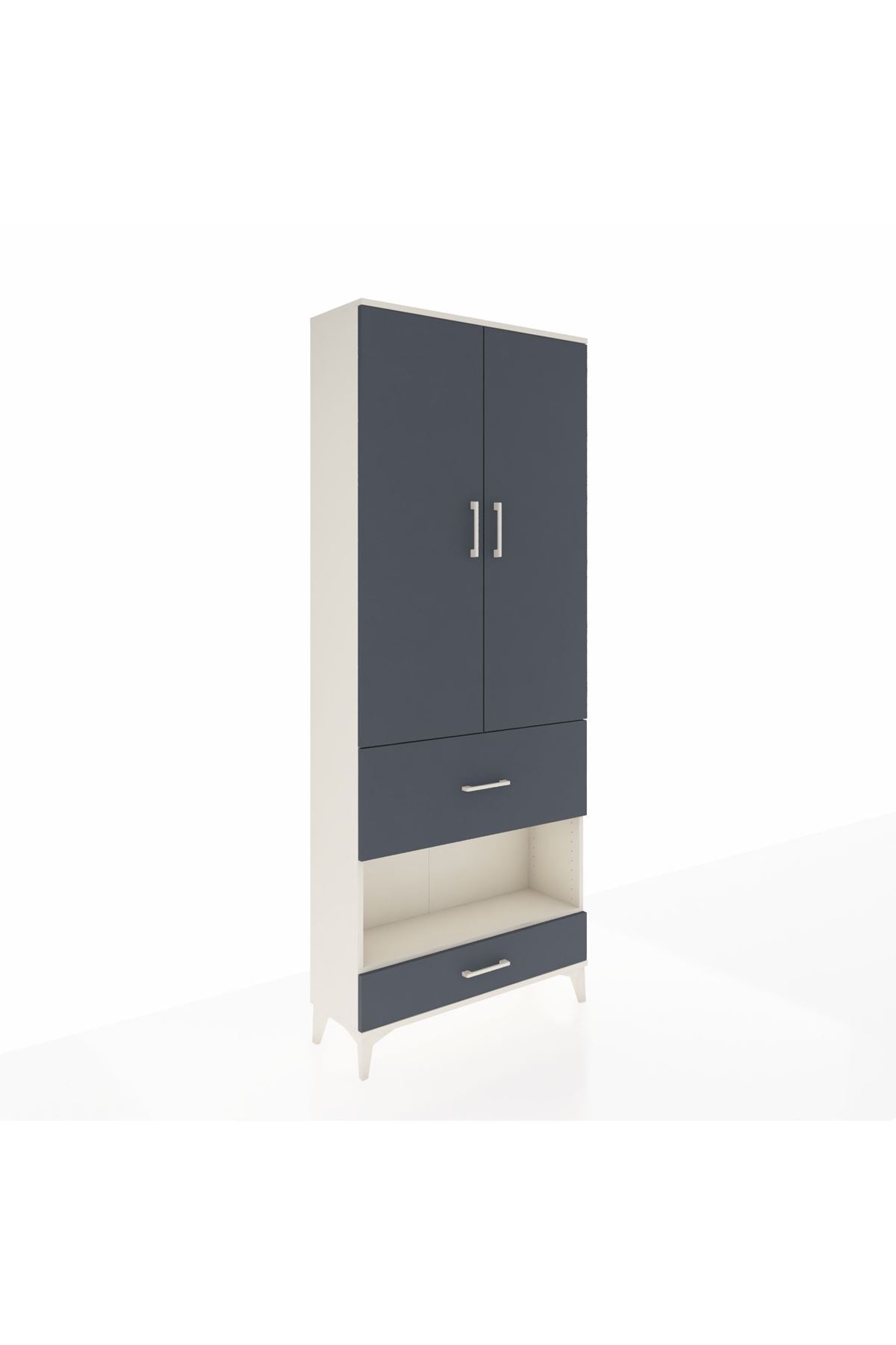 Arges Dolap 3 Raflı 2 Çekmeceli Tek Askılı 88x30x221 - S30M109V2A