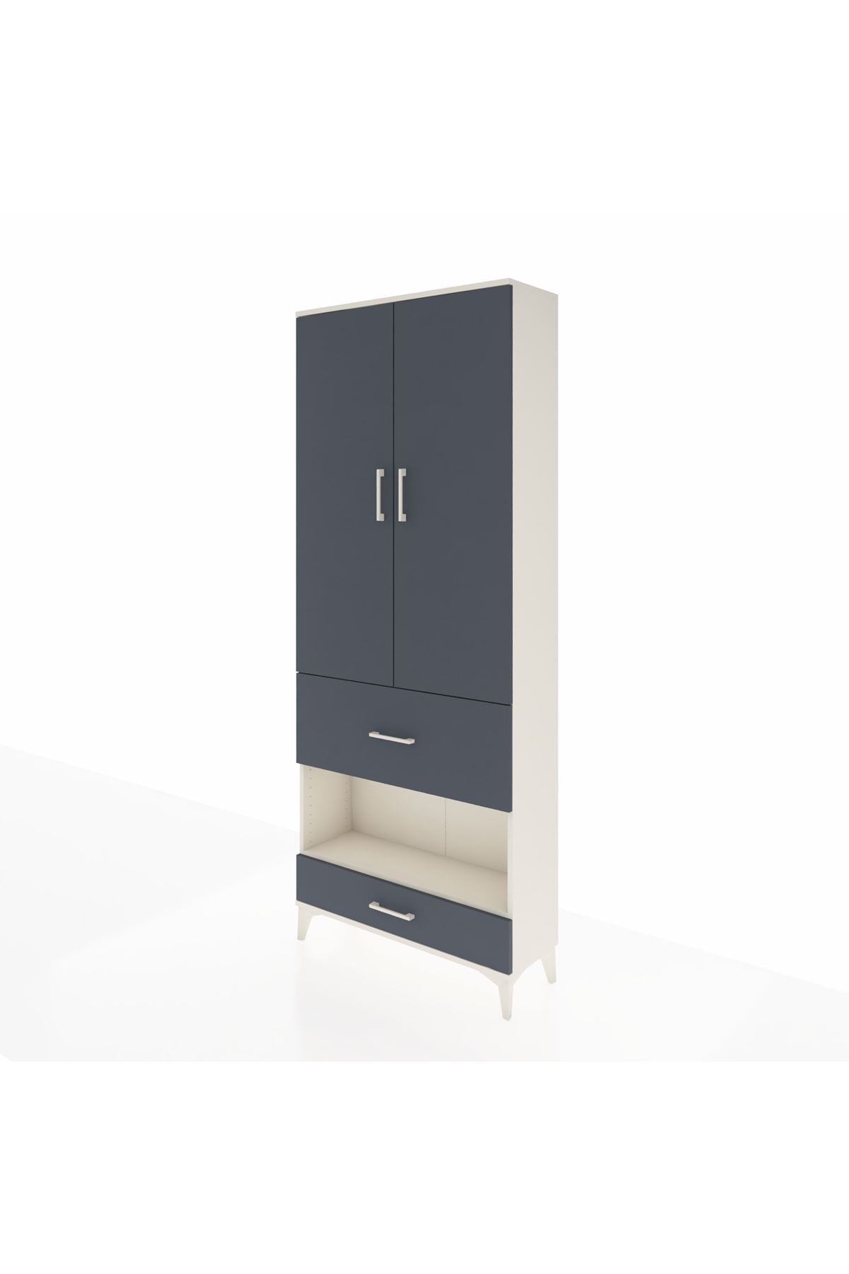 Arges Dolap 3 Raflı 2 Çekmeceli Tek Askılı 88x30x221 - S30M109V2A