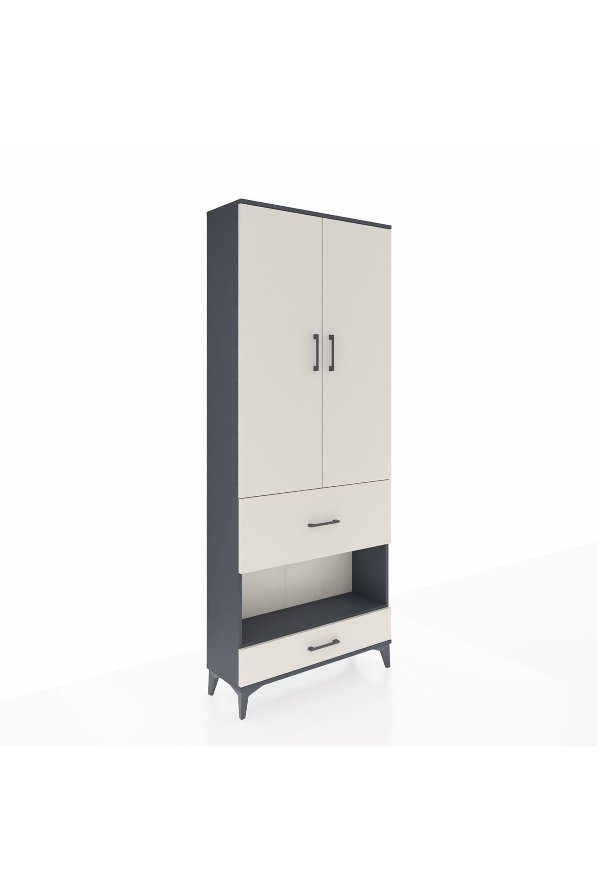 Arges Dolap 3 Raflı 2 Çekmeceli Tek Askılı 88x30x221 - S30M109V4A