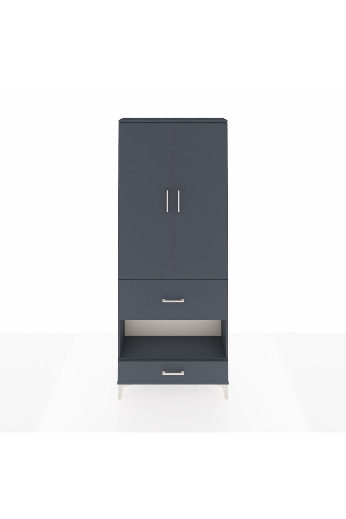 Arges Dolap 3 Raflı 2 Çekmeceli Tek Askılı 88x30x221 - S30M109V5A