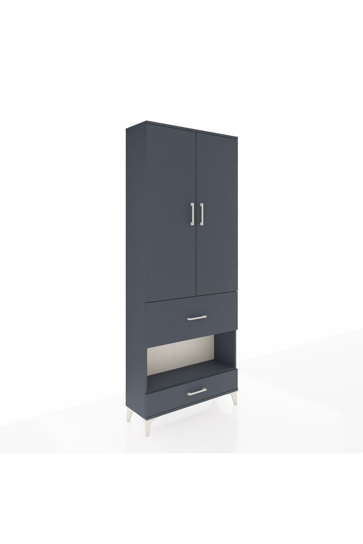 Arges Dolap 3 Raflı 2 Çekmeceli Tek Askılı 88x30x221 - S30M109V5A