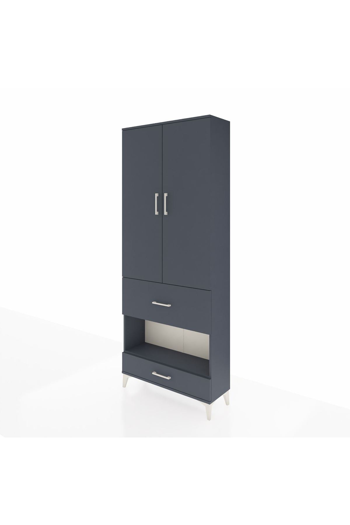 Arges Dolap 3 Raflı 2 Çekmeceli Tek Askılı 88x30x221 - S30M109V5A