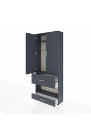 Arges Dolap 3 Raflı 2 Çekmeceli Tek Askılı 88x30x221 - S30M109V5A