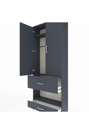 Arges Dolap 3 Raflı 2 Çekmeceli Tek Askılı 88x30x221 - S30M109V5A