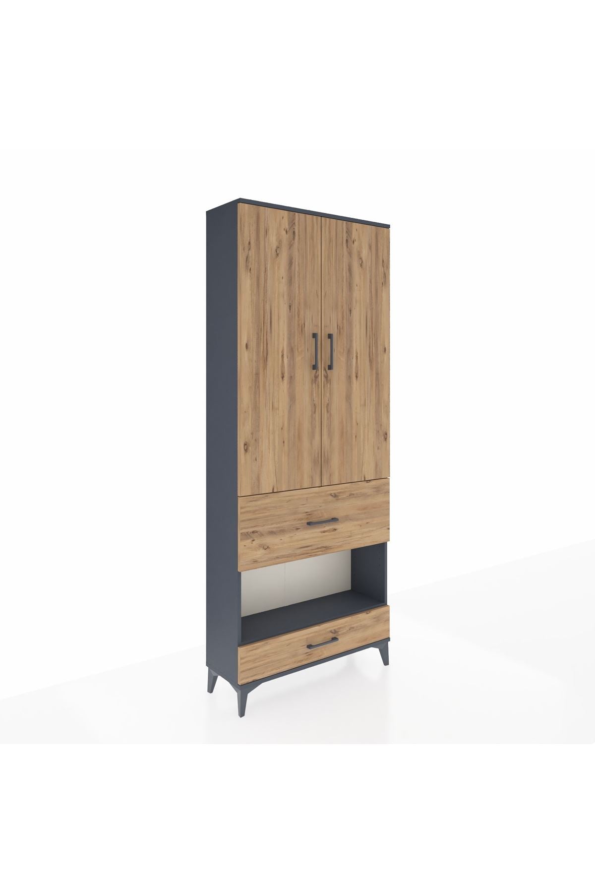 Arges Dolap 3 Raflı 2 Çekmeceli Tek Askılı 88x30x221 - S30M109V6A