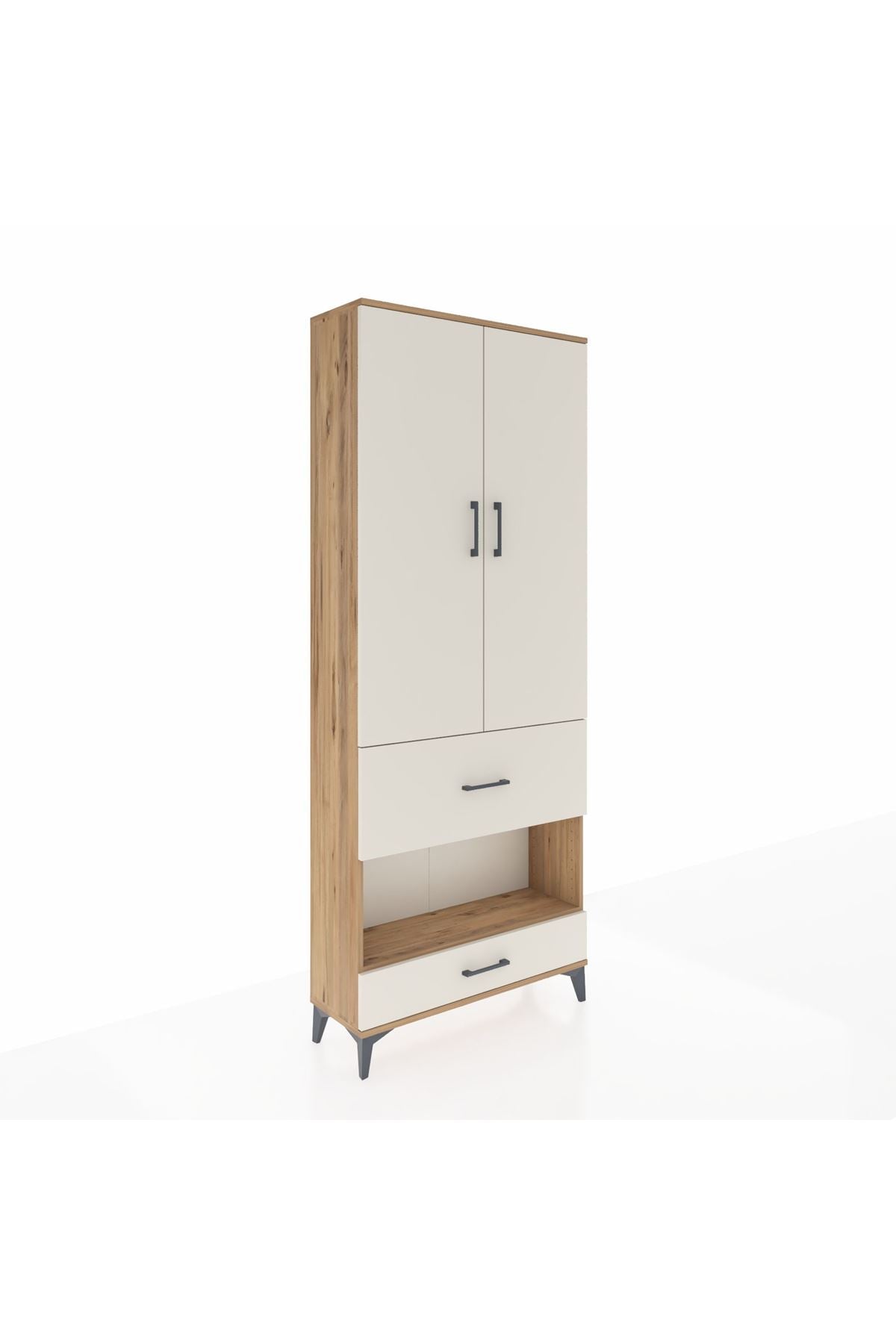 Arges Dolap 3 Raflı 2 Çekmeceli Tek Askılı 88x30x221 - S30M109V7A
