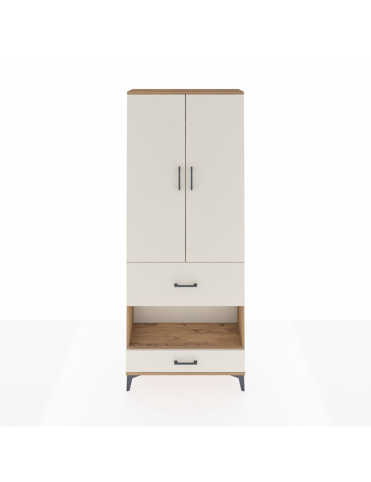 Arges Dolap 3 Raflı 2 Çekmeceli Tek Askılı 88x30x221 - S30M109V7A