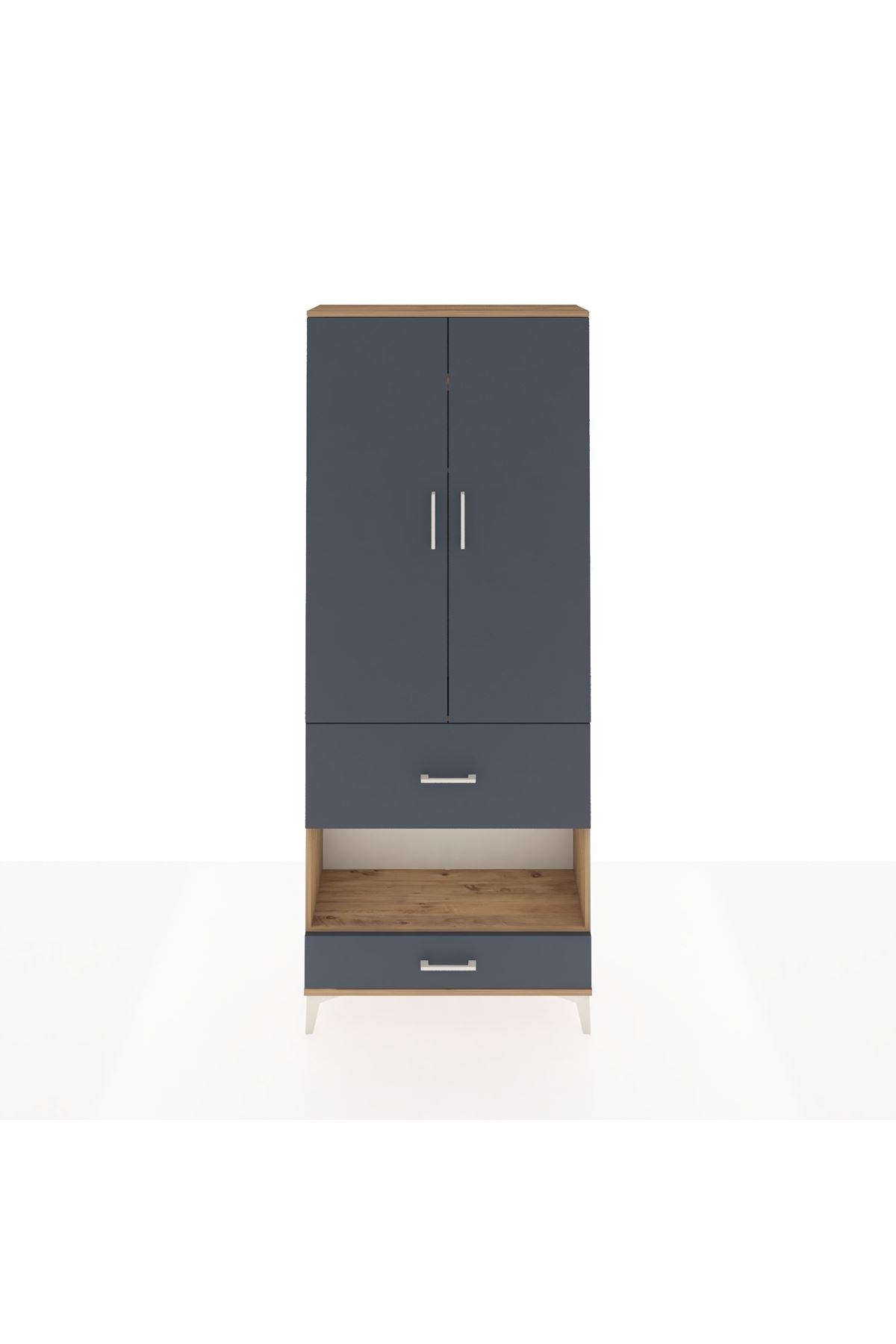 Arges Dolap 3 Raflı 2 Çekmeceli Tek Askılı 88x30x221 - S30M109V8A