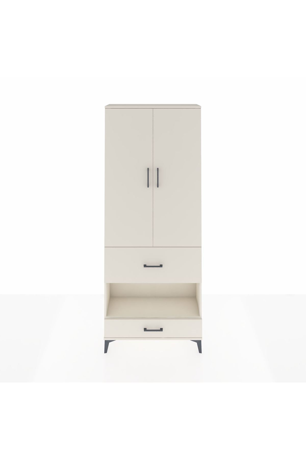 Arges Dolap 4 Raflı 2 Çekmeceli 2 Kapaklı 88x30x221 - S30M110V1A