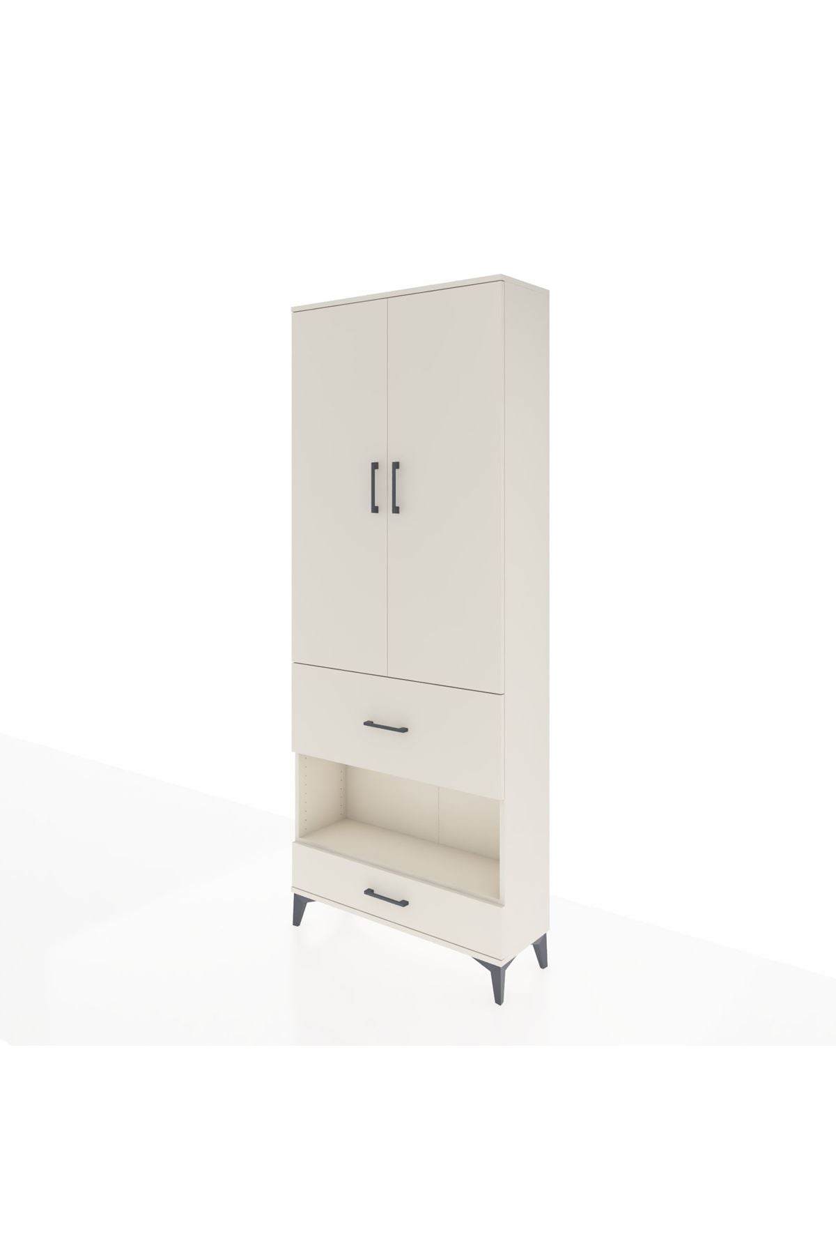 Arges Dolap 4 Raflı 2 Çekmeceli 2 Kapaklı 88x30x221 - S30M110V1A