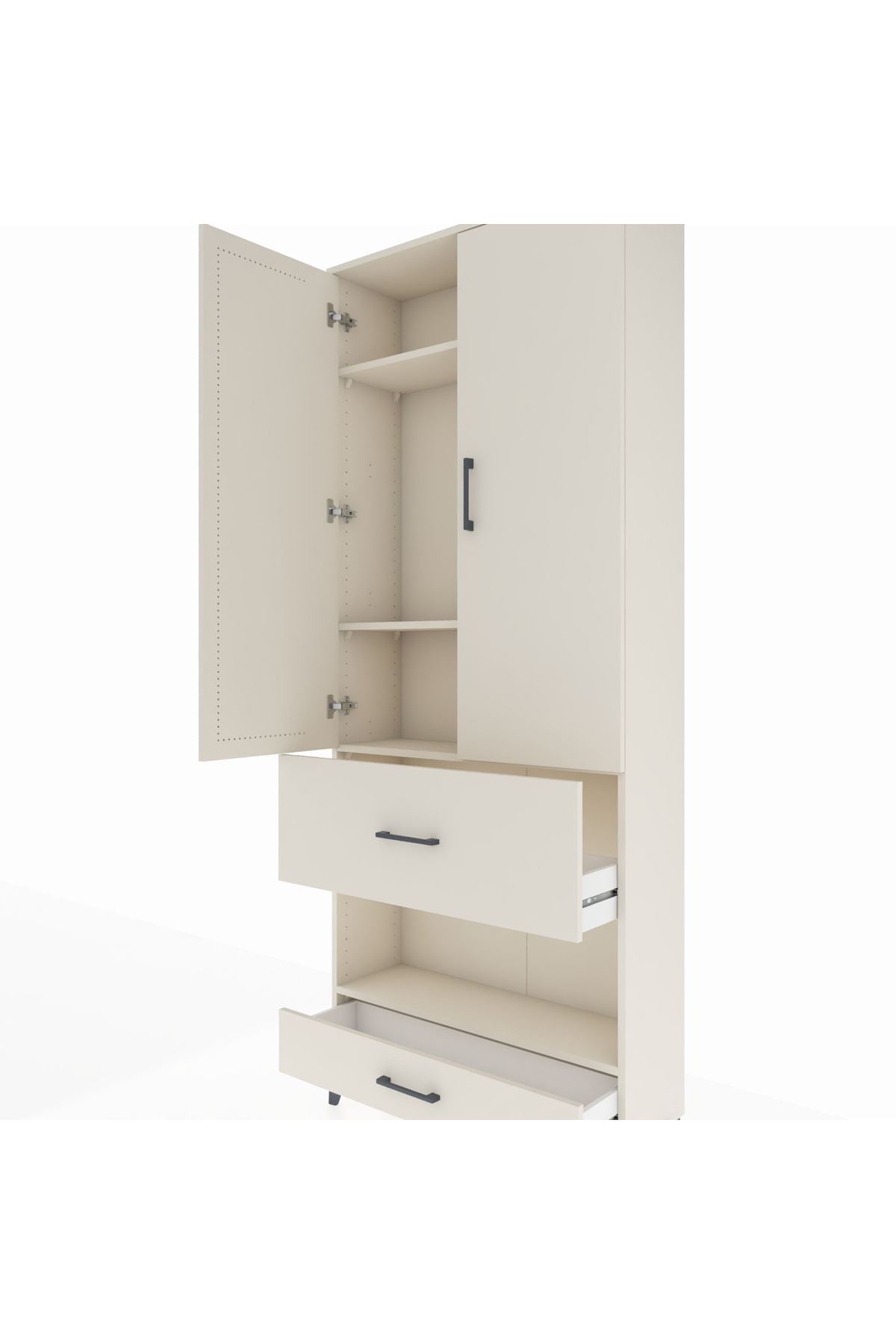 Arges Dolap 4 Raflı 2 Çekmeceli 2 Kapaklı 88x30x221 - S30M110V1A