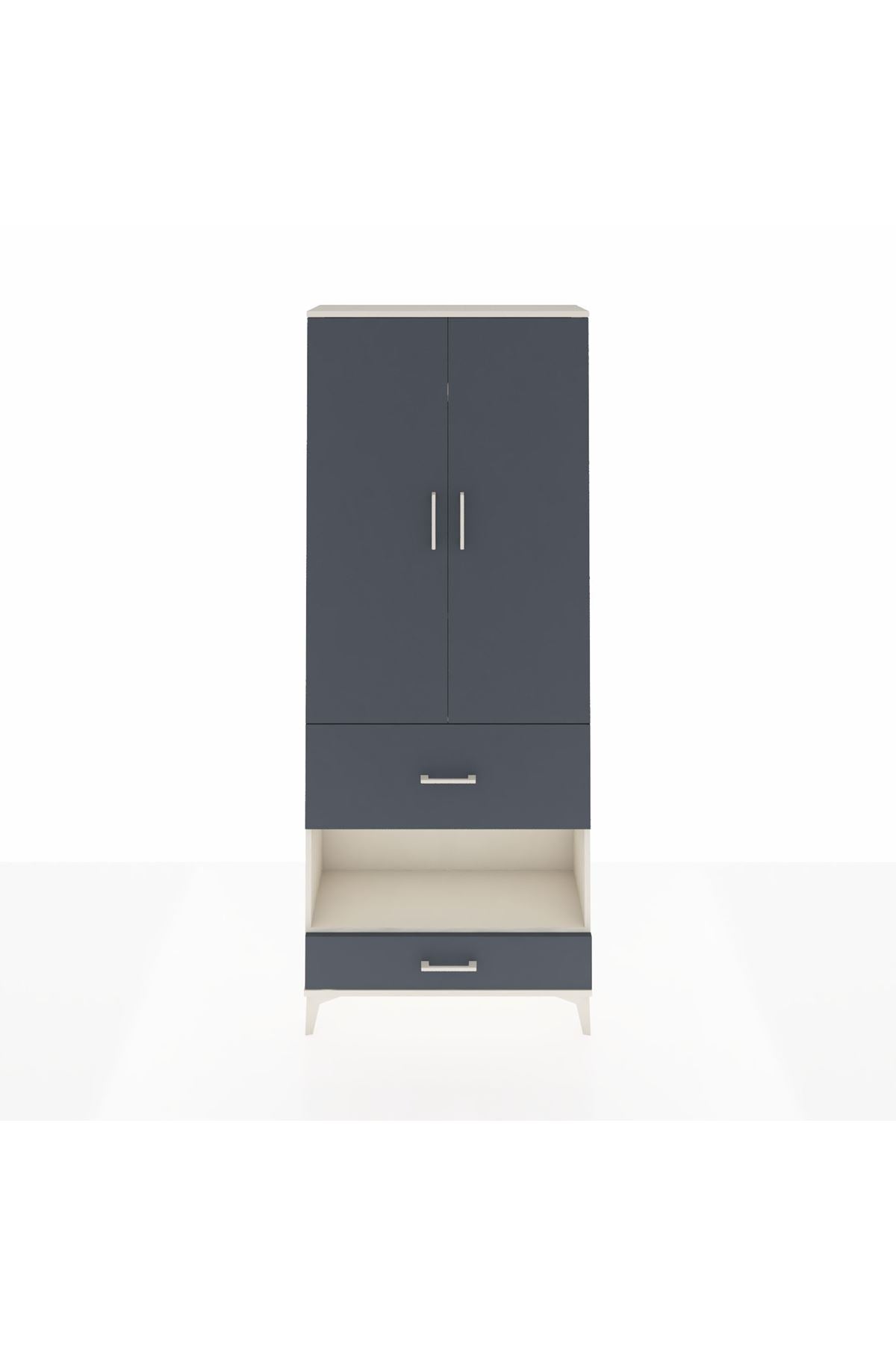 Arges Dolap 4 Raflı 2 Çekmeceli 2 Kapaklı 88x30x221 - S30M110V2A