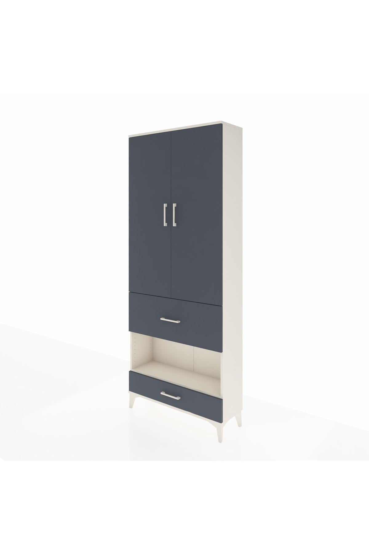Arges Dolap 4 Raflı 2 Çekmeceli 2 Kapaklı 88x30x221 - S30M110V2A