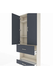 Arges Dolap 4 Raflı 2 Çekmeceli 2 Kapaklı 88x30x221 - S30M110V2A