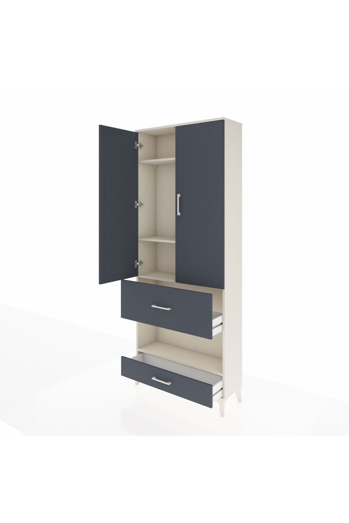Arges Dolap 4 Raflı 2 Çekmeceli 2 Kapaklı 88x30x221 - S30M110V2A