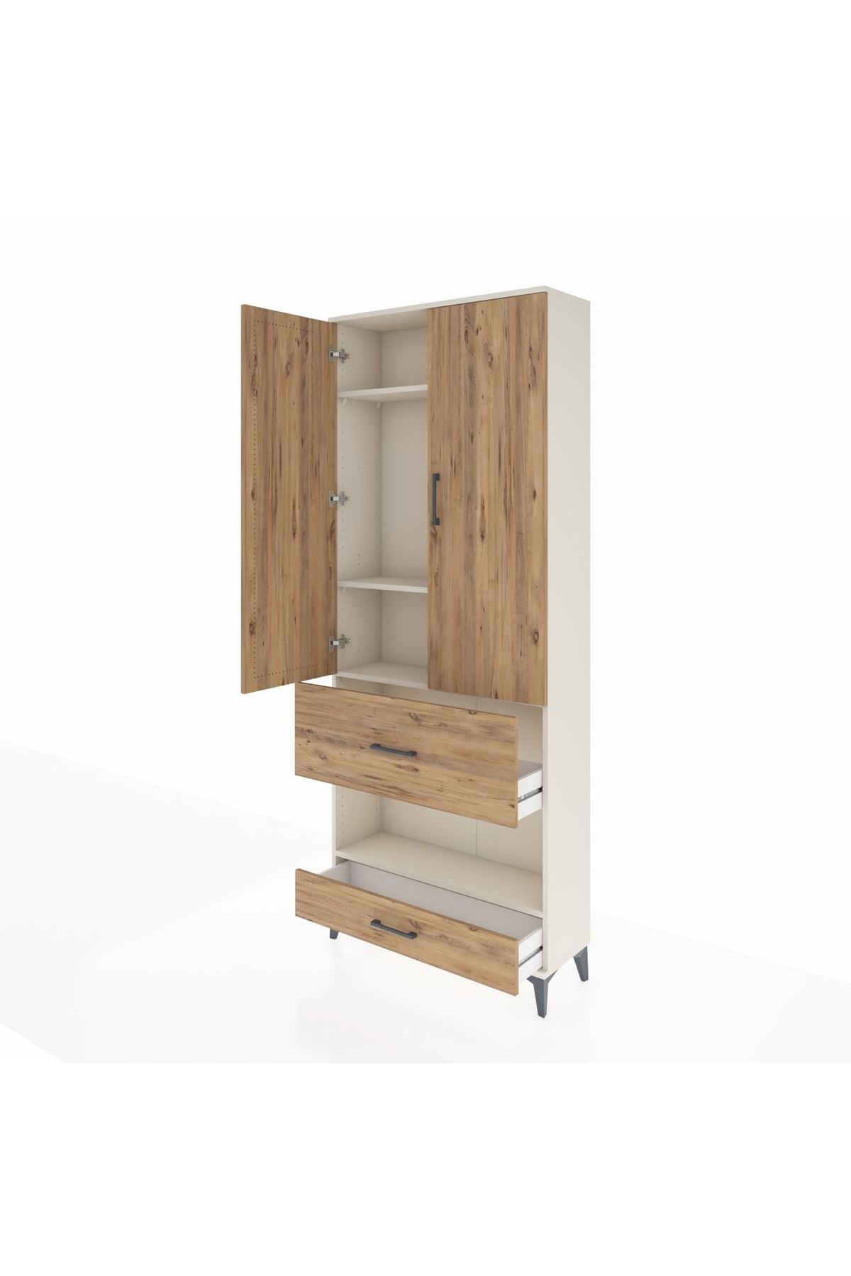 Arges Dolap 4 Raflı 2 Çekmeceli 2 Kapaklı 88x30x221 - S30M110V3A