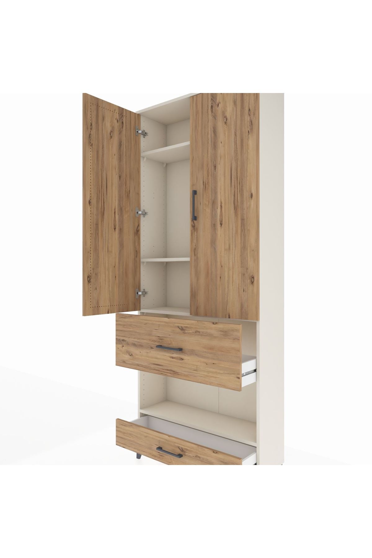 Arges Dolap 4 Raflı 2 Çekmeceli 2 Kapaklı 88x30x221 - S30M110V3A