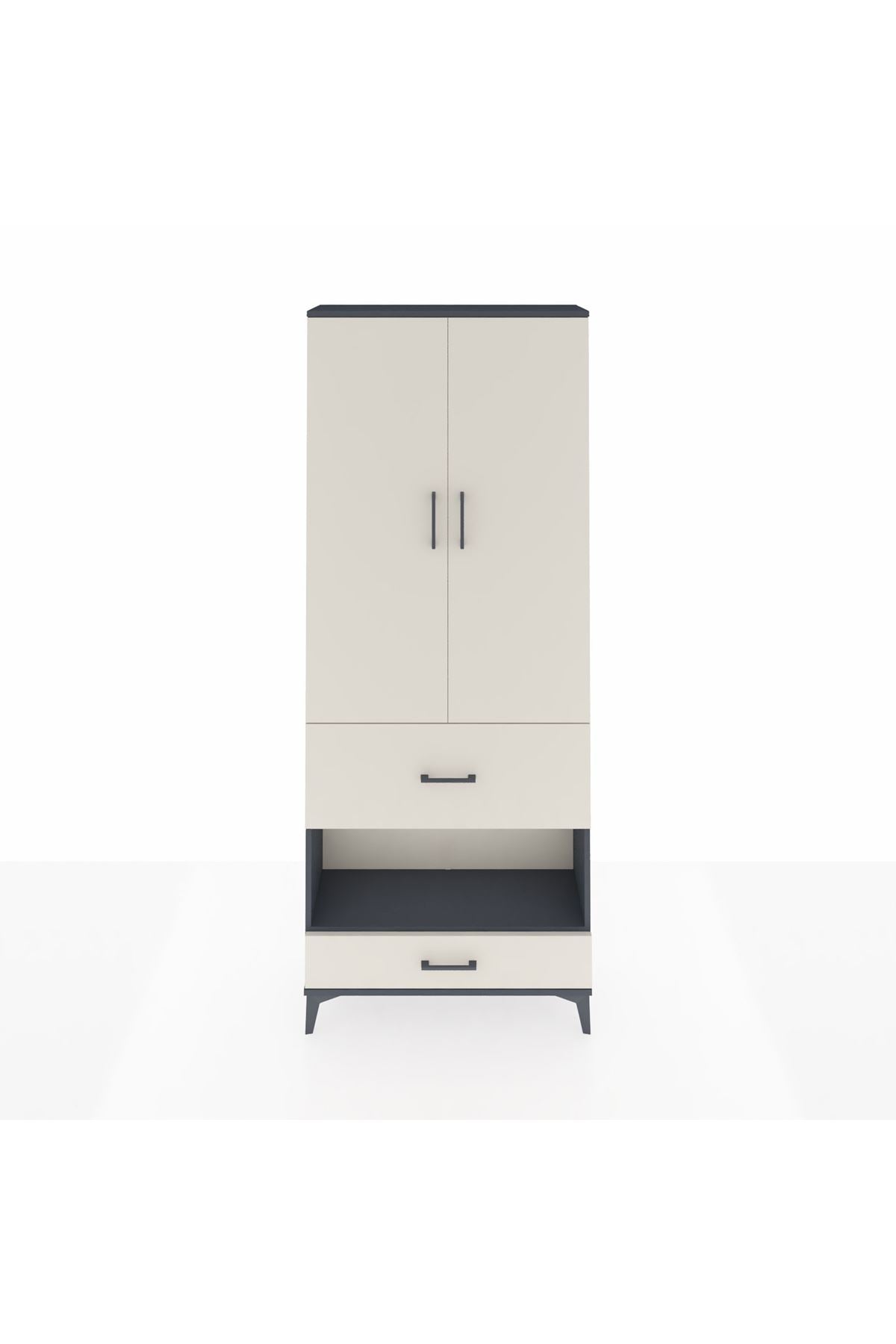 Arges Dolap 4 Raflı 2 Çekmeceli 2 Kapaklı 88x30x221 - S30M110V4A