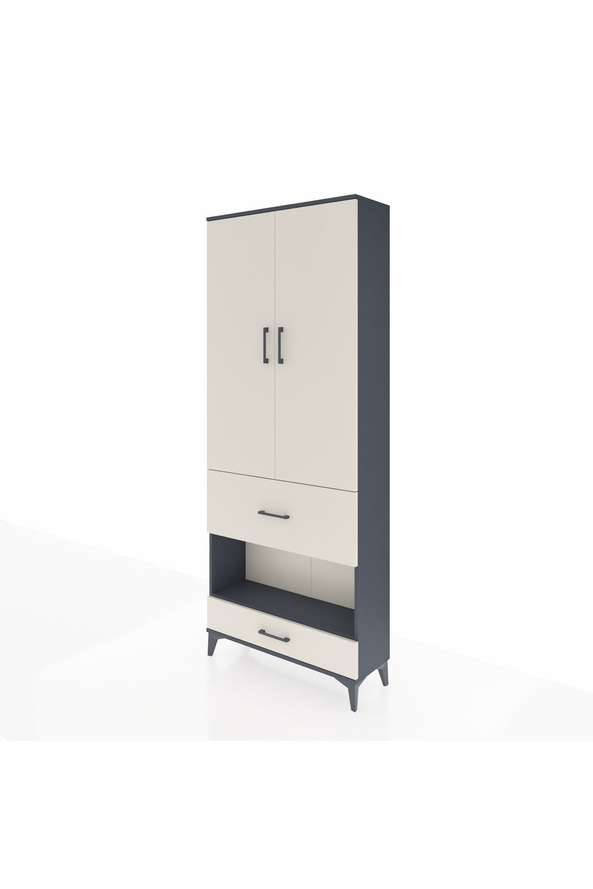 Arges Dolap 4 Raflı 2 Çekmeceli 2 Kapaklı 88x30x221 - S30M110V4A