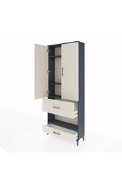 Arges Dolap 4 Raflı 2 Çekmeceli 2 Kapaklı 88x30x221 - S30M110V4A