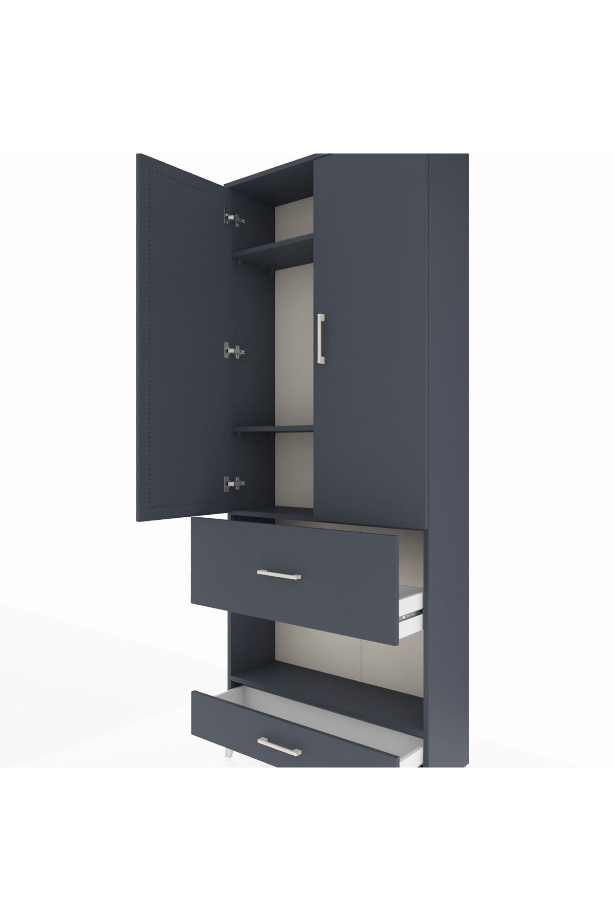 Arges Dolap 4 Raflı 2 Çekmeceli 2 Kapaklı 88x30x221 - S30M110V5A