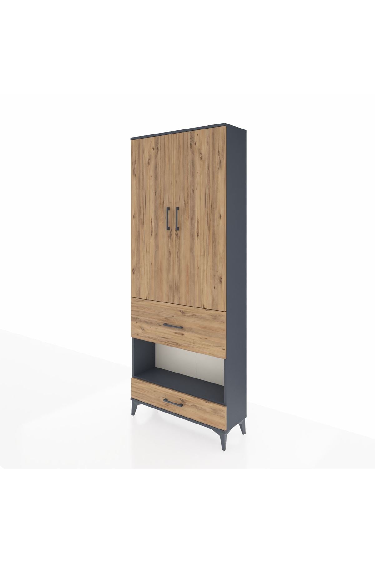 Arges Dolap 4 Raflı 2 Çekmeceli 2 Kapaklı 88x30x221 - S30M110V6A